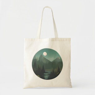 Tote Bag Les sommets de la Lune : une scène sauvage nocturn