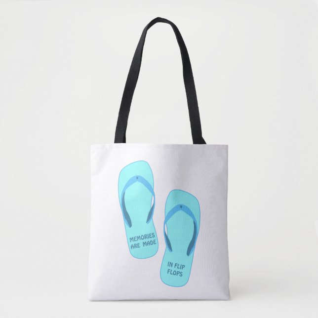 Tote Bag Les souvenirs sont faits en tongs, design été (Devant)