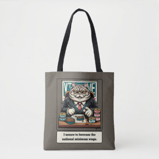 Tote Bag Les vaches espiègles : Le Cat Crafty Politicien