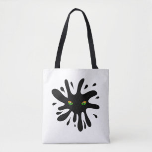 Tote Bag Les yeux de chat regardent une Black Blob