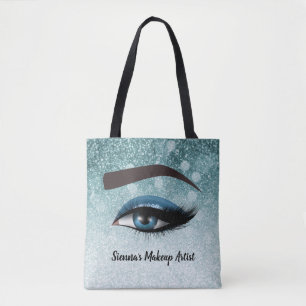 Tote Bag Les yeux en émail bleu maquillage