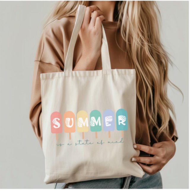 Tote Bag L'été est un état d'esprit - Crème glacée Popsicle (Créateur téléchargé)