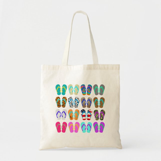 Tote Bag L'été Flip-Flops le diagramme (Devant)