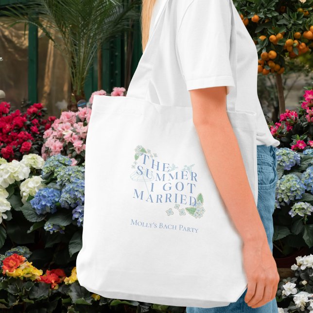 Tote Bag L'Été Je Me Suis Marié - Bachelorette Côtière (Summer I Got Married tote bag with modern serif font – perfect for bridal celebrations!)