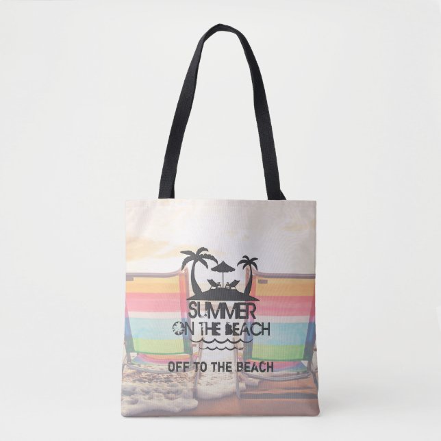 Tote Bag L'été sur la plage | Personnalisé (Devant)