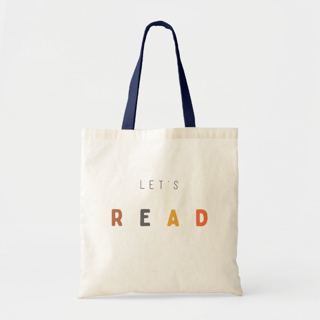 Tote Bag let's read. Totes & Book Bags (Devant)