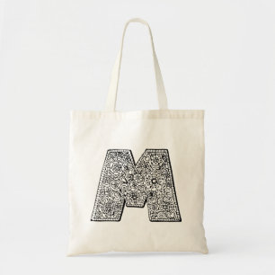 Tote Bag Letter M color yourself library bag
