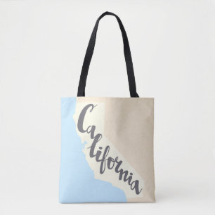 Tote Bag Lettrage de brosse de la Californie avec la carte