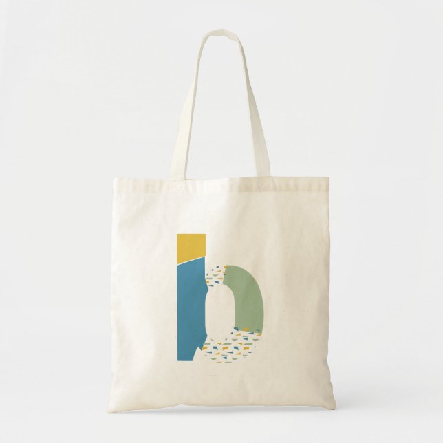 Tote Bag Lettre Abstraite moderne B Monogramme initial (Devant)