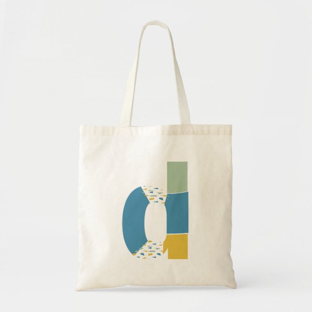 Tote Bag Lettre Abstraite moderne D Monogramme Initiale (Devant)