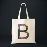 Tote Bag LETTRE BOtanique Fleurs violettes B MONogramme<br><div class="desc">LETTRE BOtanique Fleurs violettes B Sac fourre-tout Monogramme | Sac fourre-tout monogramme moderne et élégant avec aquarelle illustration de fleurs avec un arrière - plan au charbon de bois. Ce sac fourre-tout botanique sera un cadeau personnalisé parfait. D'autres lettres et couleurs sont disponibles.</div>
