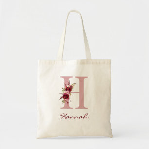 Tote Bag LETTRE BOURSE ROUGE H Floral