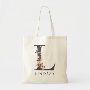 Tote Bag Lettre de demoiselle d'honneur florale L