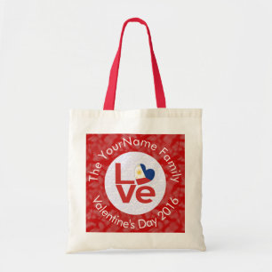 Tote Bag LETTRE Drapeau Rouge AMOUR COEUR Saint-Valentin