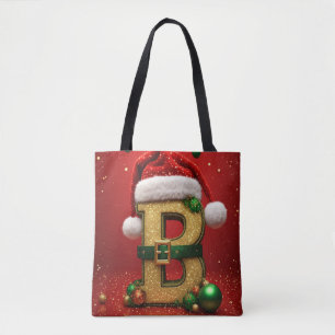 Tote Bag Lettre du Père Noël avec des détails de Noël aux v