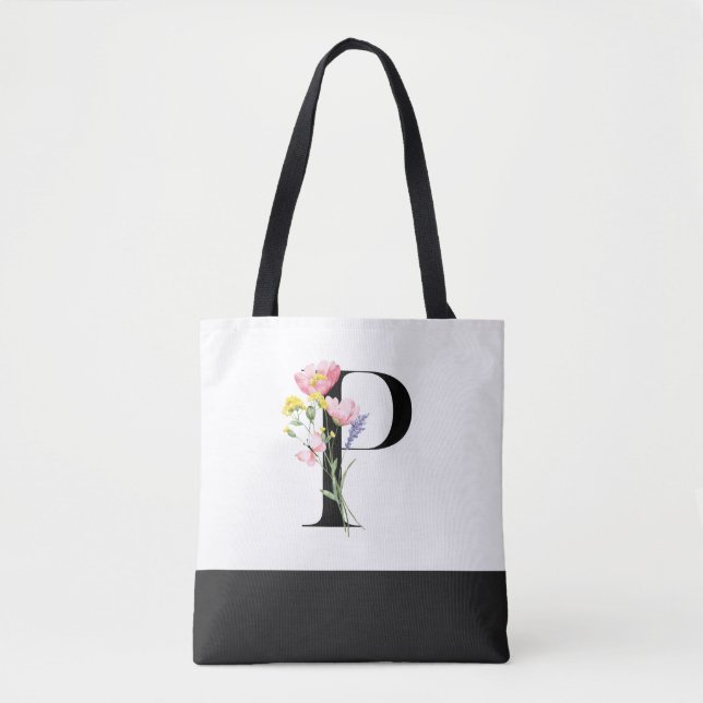 Tote Bag Lettre Fleur sauvage P (Devant)