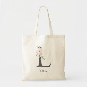 Tote Bag LETTRE FLORALE BOUGÉE Sauvage L MONogramme