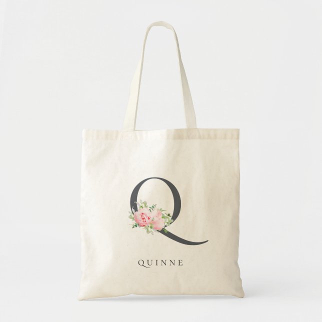 Tote Bag LETTRE FLORALE BOURSE FROIDE Q MONogramme (Devant)