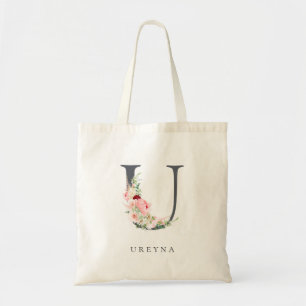Tote Bag LETTRE FLORALE BOURSE FROIDE U MONogramme