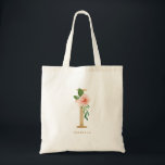 Tote Bag Lettre florale Pivoine I Monogramme Or Demoiselle<br><div class="desc">Le sac cabas à monogramme à lettre florale I présente un bouquet floral aquarelle de pivoines roses et de roses couleur rose blush, un accent de verdure et une lettre en faux feuillet d'or. Ce sac cabas à monogramme floral de demoiselle d'honneur est parfait pour les mariages, les fêtes prénatales,...</div>