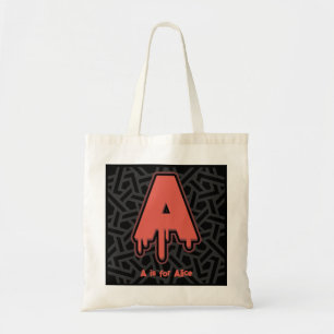 Tote Bag Lettre fondue A - Nom personnalisé Cadeau d'annive