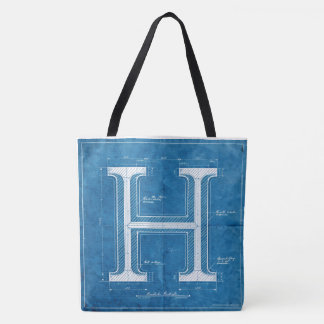 Tote Bag Lettre H Monogramme de plan