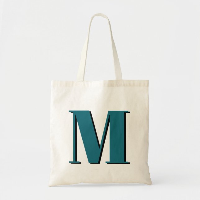 Tote Bag Lettre initiale | Monogramme Moderne Cool (Devant)