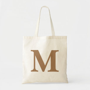 Tote Bag Lettre initiale or Monogramme moderne