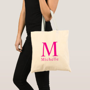 Tote Bag Lettre initiale personnalisée Monogramme Modèle ro