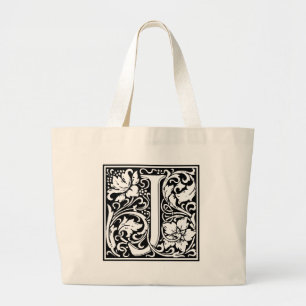 Tote Bag Lettre J Monogramme médiéval Vintage Initial Grand