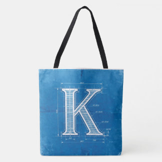 Tote Bag Lettre K Monogramme de Plan