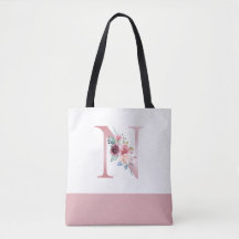 LETTRE MONOGRAPHIQUE FLORALE Rose Personnalisée N