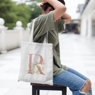 Tote Bag Lettre Parties scintillant rose R