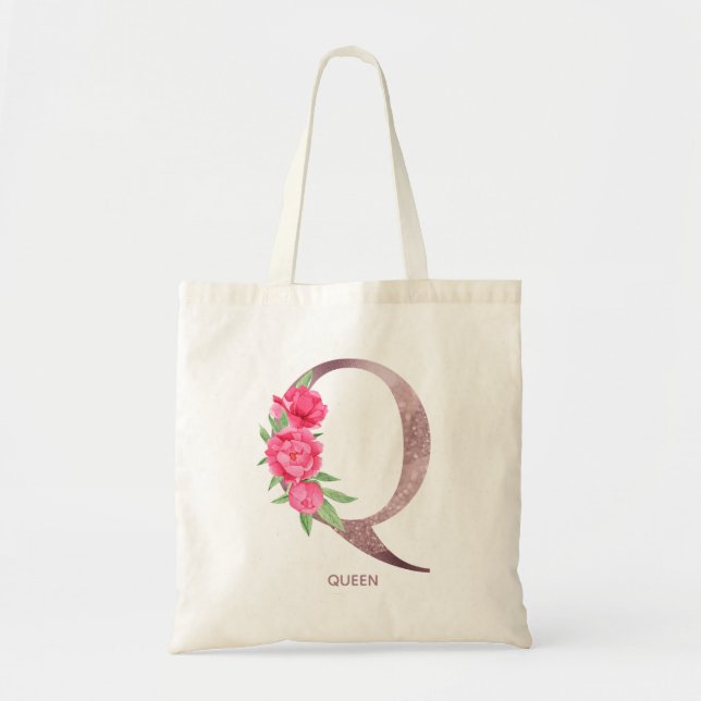 Tote Bag Lettre Q Nom personnalisé monogramme femme d'affai (Devant)