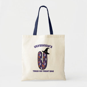 Tote Bag Lettre U avec Casquette sorcier et nom Tricoter