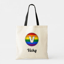 Lettre V Initial & Nom Gay pride Rainbow Monogramm
