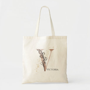 Tote Bag Lettre V Moderne Initiale de Monogramme Personnali
