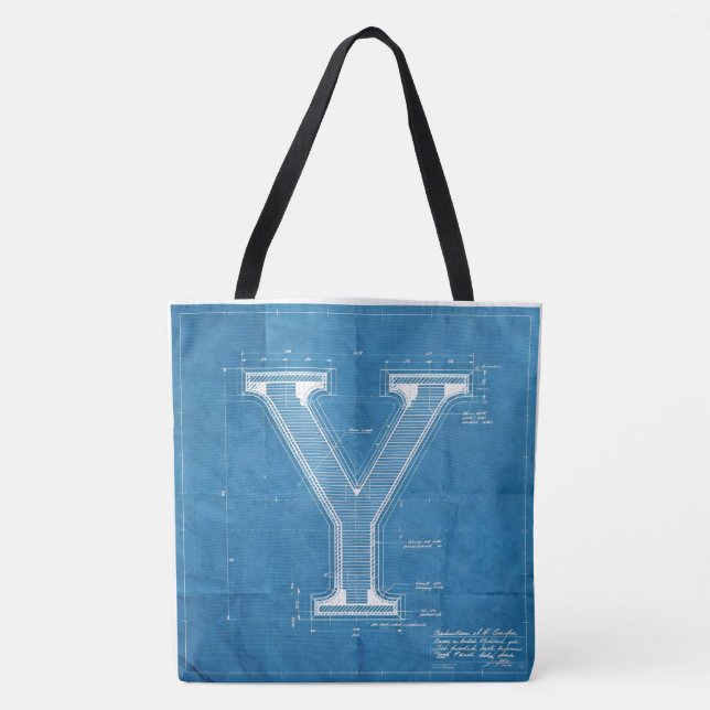 Tote Bag Lettre Y Monogramme de plan (Devant)