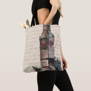 Tote Bag Lettres de cru des destinations de Big Ben