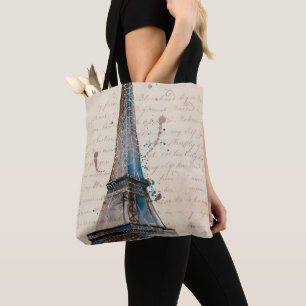 Tote Bag Lettres des destinations de Tour Eiffel