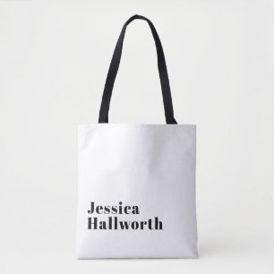 Tote Bag Lettres Rétro Modernes Élégantes Noir Modifiable