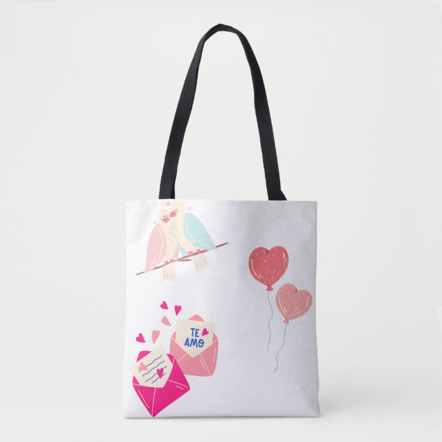 Tote Bag lettres romantiques (Devant)