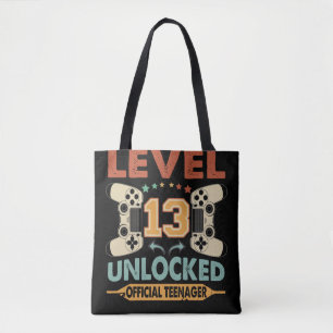 Tote Bag Level 13 Unlocked Official Teenager 13th Birthday