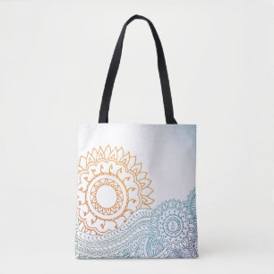 Tote Bag Lever de soleil détaillé d'abrégé sur henné