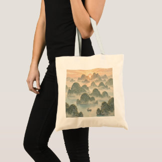 Tote Bag Lever de soleil magique à Raja Ampat dans un style