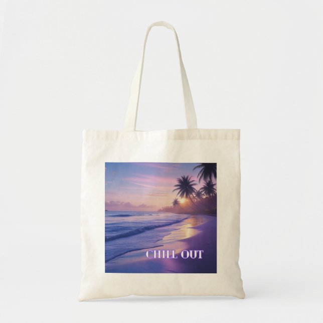Tote Bag Lever de soleil sur le rivage - Fourre-tout sans m (Devant)