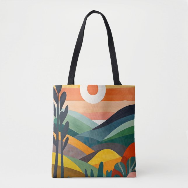 Tote Bag Lever De Soleil Sur Les Collines Rollantes (Devant)