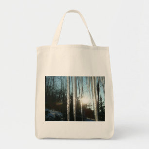 Tote Bag Lever du soleil à travers Icicles hiver Photograph