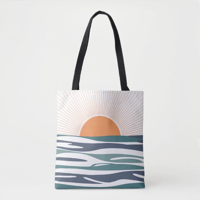 Tote Bag Lever du soleil au bord de la mer (Devant)