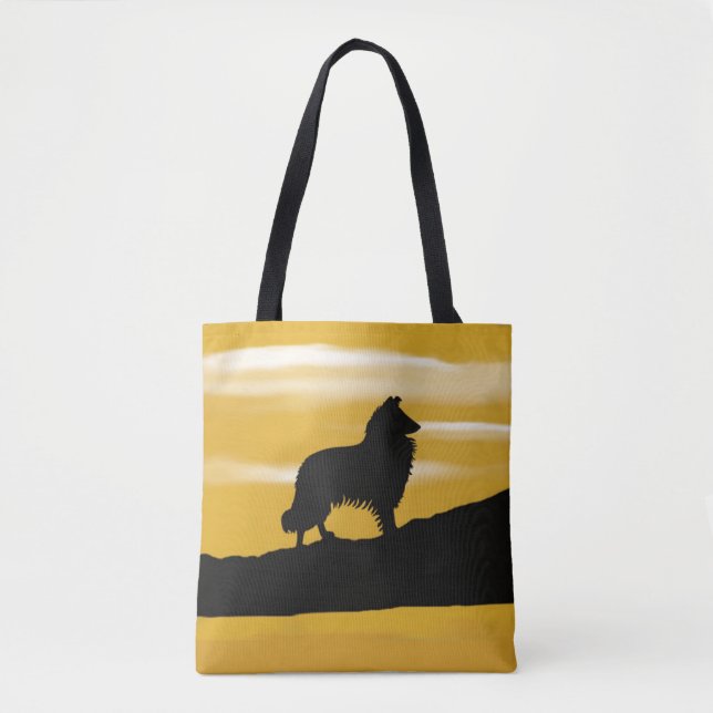 Tote Bag Lever du soleil Colley/Chiens de berger (Devant)